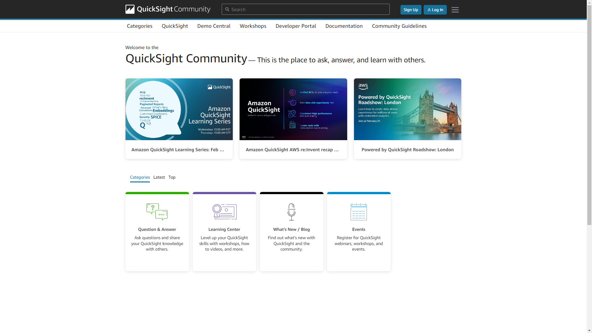 Figure 2-12 Community - Amazon QuickSight